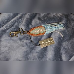 Myra Bag leather Feather Keychain and Purse deco